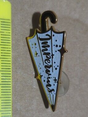 Umbrella Enamel Pin - Light Blue and Gold Accent